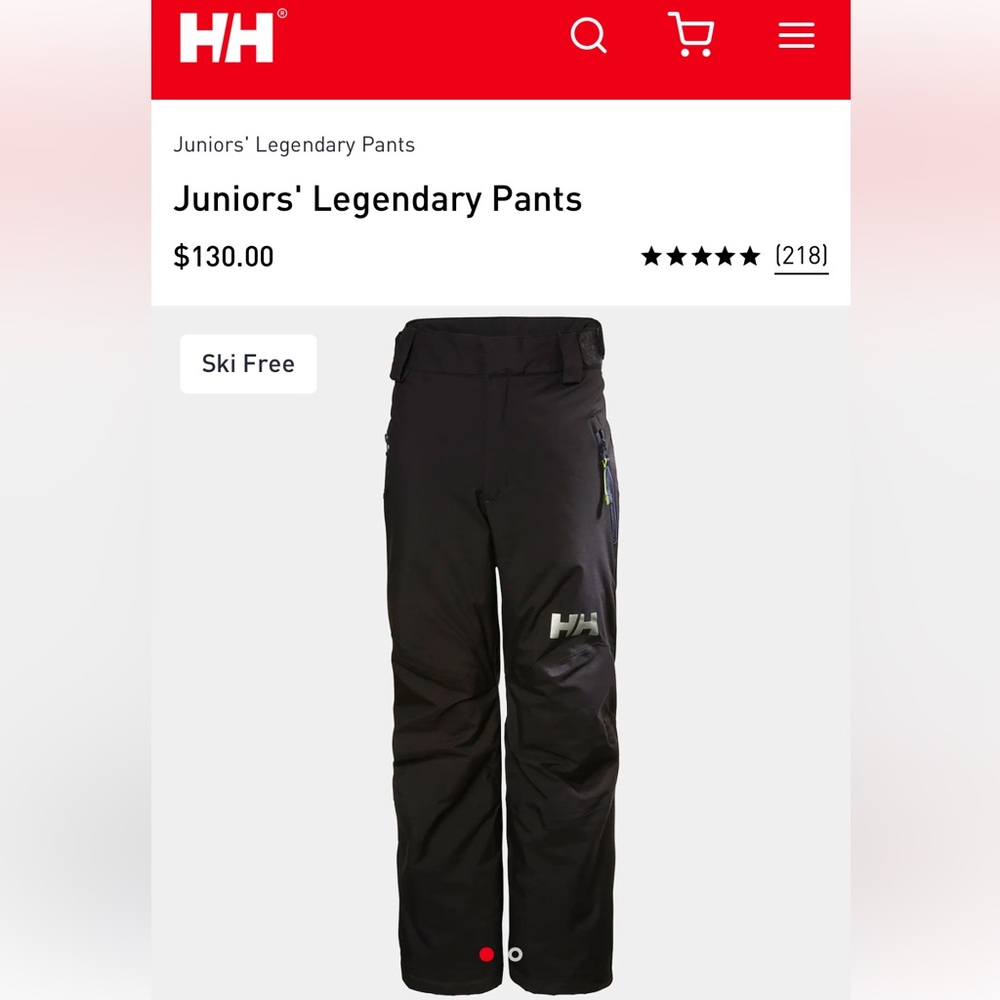 NEW Helly Hansen Juniors Legendary Pants black